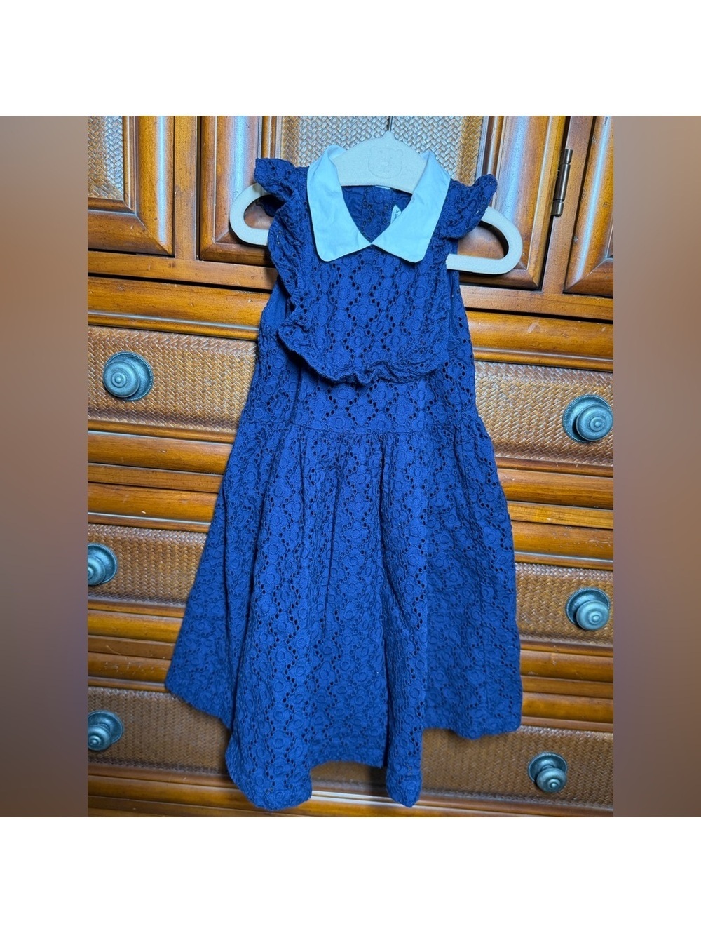 Janie and Jack 2T Blue ruffled collared Lace Kids Dress